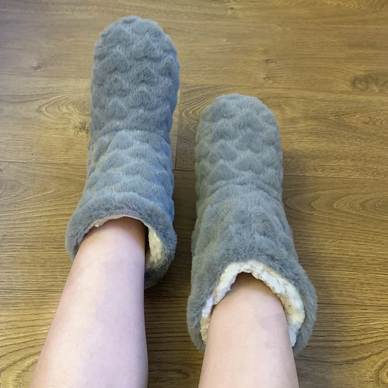 Dicke Thermische Socken Männer Frauen Winter Warmes Zuhause Weiche Verdickte Plus Samt Schlafen Anti Slip Boden Pantoffel Socke Für Weihnachten – Detail 16
