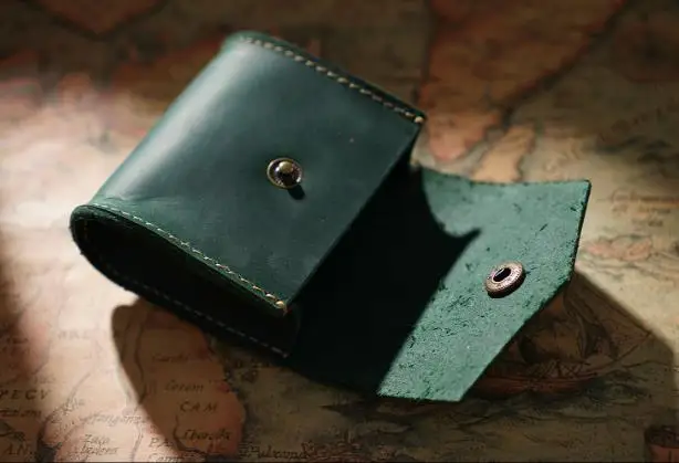 キーケース monsac Monne Cowhide Coin Purse Green AL512291GR Military green keychain and coin purse - Military Green