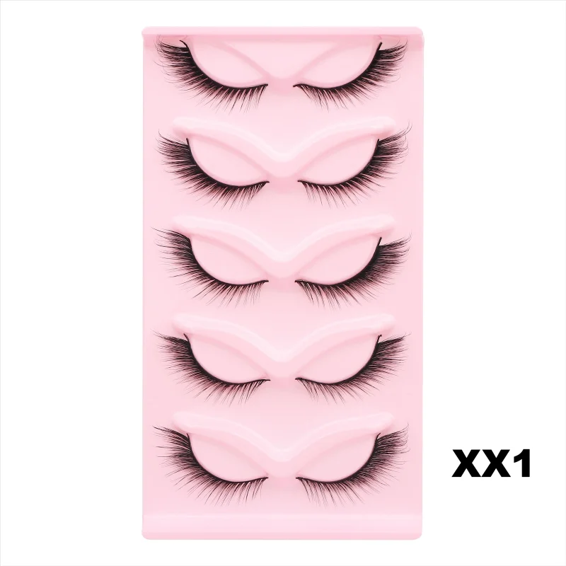 Dramatic Cat Eye Winged False Eyelashes - 10 Pairs with Clear Band