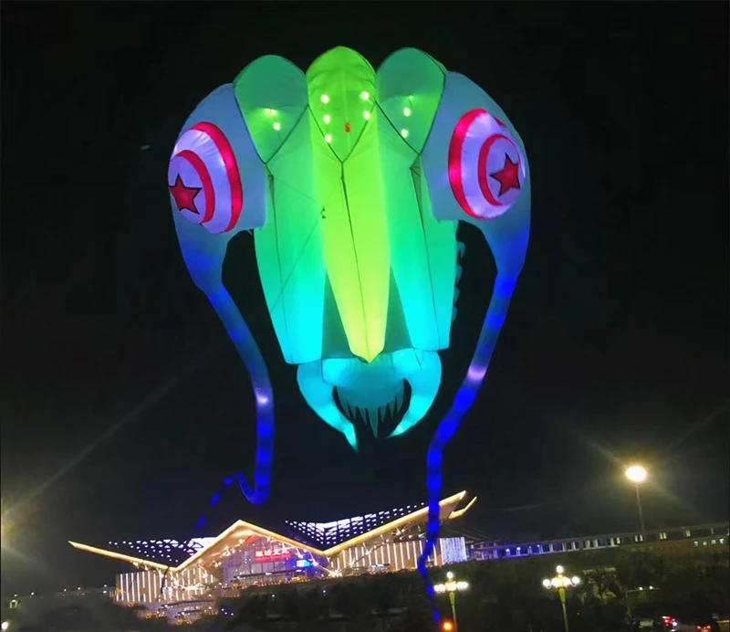 20m led octopus kites flying trilobites kite for adults kite string line windsurfing led fish kites with battery Breezemoon fun 4