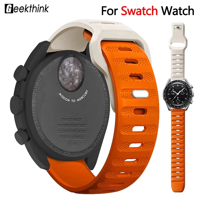 Cinturino In Silicone Per Omega X Swatch Joint Moonswatch Watch Band Soft Sport Bracciale 20Mm Per Samsung Galaxy Watch Huawei Gt4 46Mm