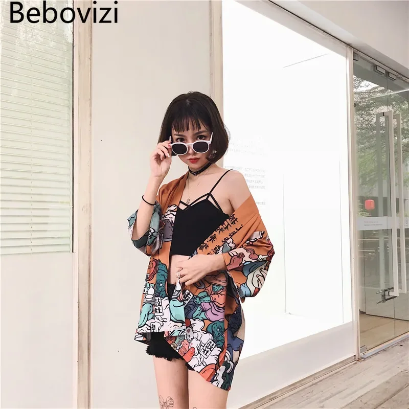Japanese Kimono Cardigan Shirt Blouse Cosplay Vintage Yukata Summer Beach Robe Clothes for Women