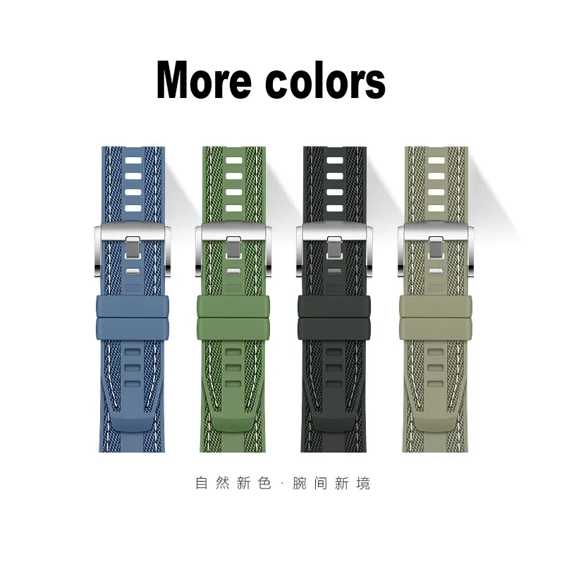 Enhanced Nylon and Silicone Smartwatch Strap, 1:1 Band Bracelet Design