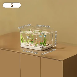 Sleek Transparent Desktop Aquarium for Stylish Office and Home Decor (S)
