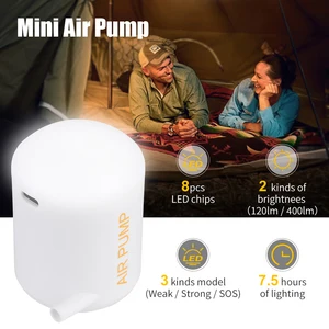 Air Equip Compressor Portable Tiny Pump 3.5Kpa For Outdoor For Camping Bed Illumination With LED Lantern Quick Inflate Deflate