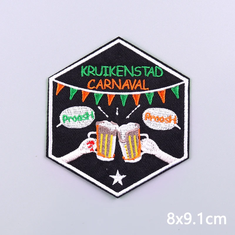 Netherland Carnival Patches Kruikenstader Emblem Embroidery Patches For Clothing Sew On Applique Tilburg Patch DIY