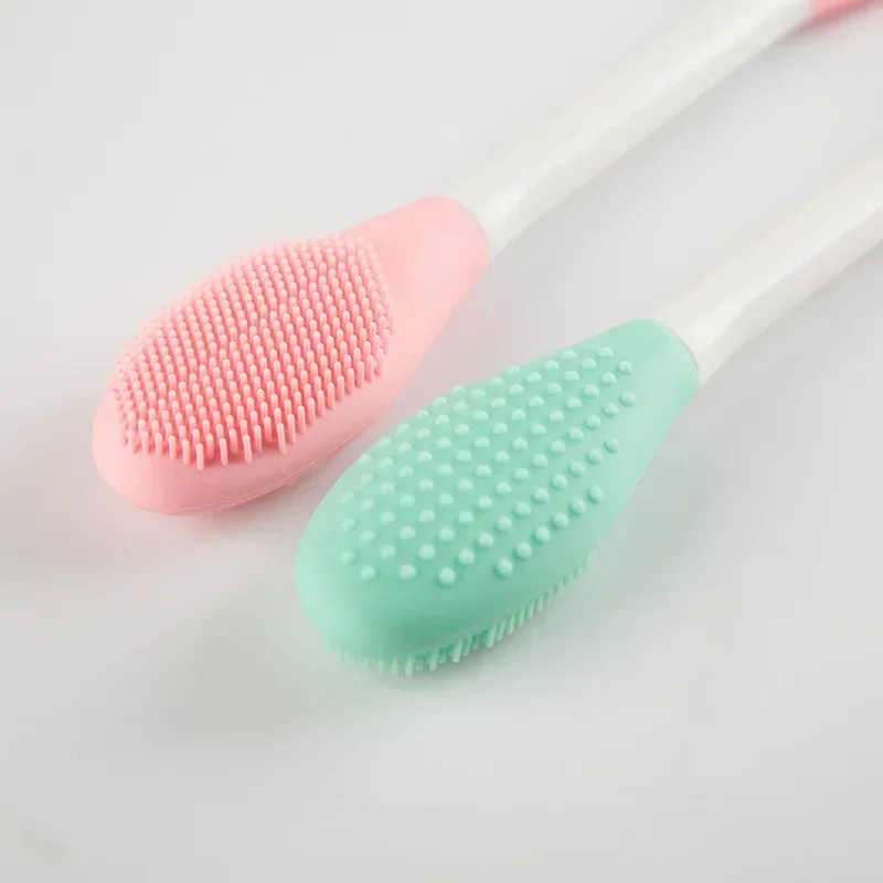 Double-ended Silicone Mask Brush Smear-type Mud Wash Blackhead Brush Face Cleaning Silicone Face Scrubber facial cleansing brush facial mask brush acne and blackhead removal tools