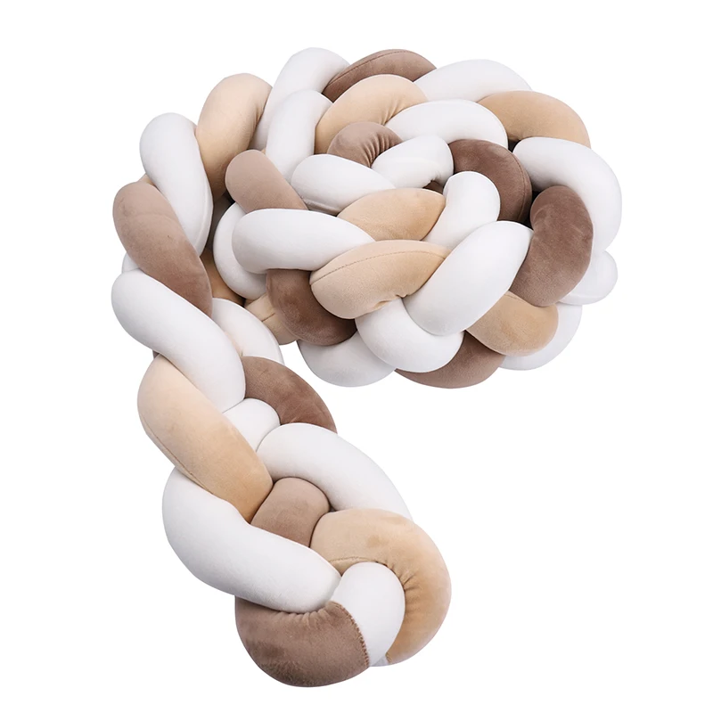 Baby Crib Bumper 1-3.6M Braided Handmade Knotted Plush