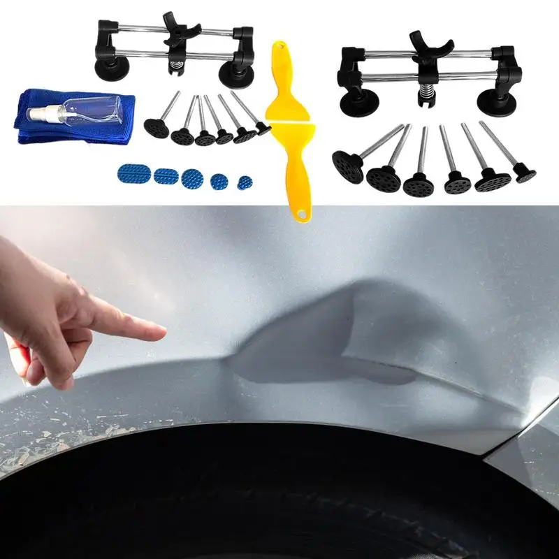

Car Paint Dent Repair Tools Universal Automotive Dents Puller Adjustable Car Dent Removal Kit With Gold Dent Lifter Bridge