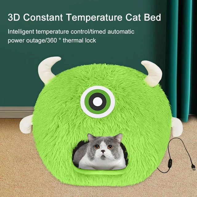 Pet Cat Small Dog Heating House Bed