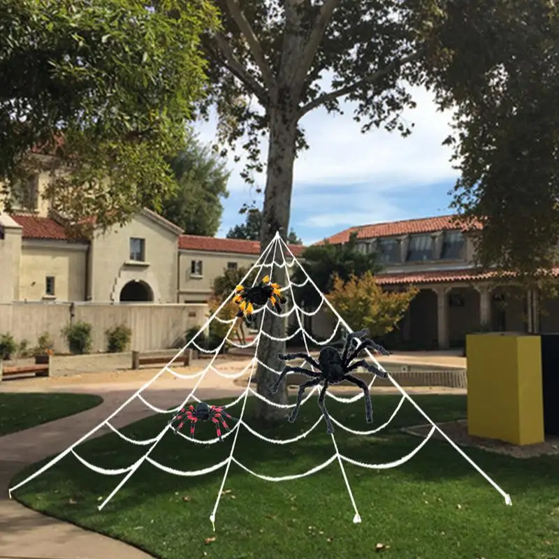 Giant Spider Web Decoration Giant Spooky Super Stretch Cobwebs Spooky Triangular Spider Web Halloween Party Decorations