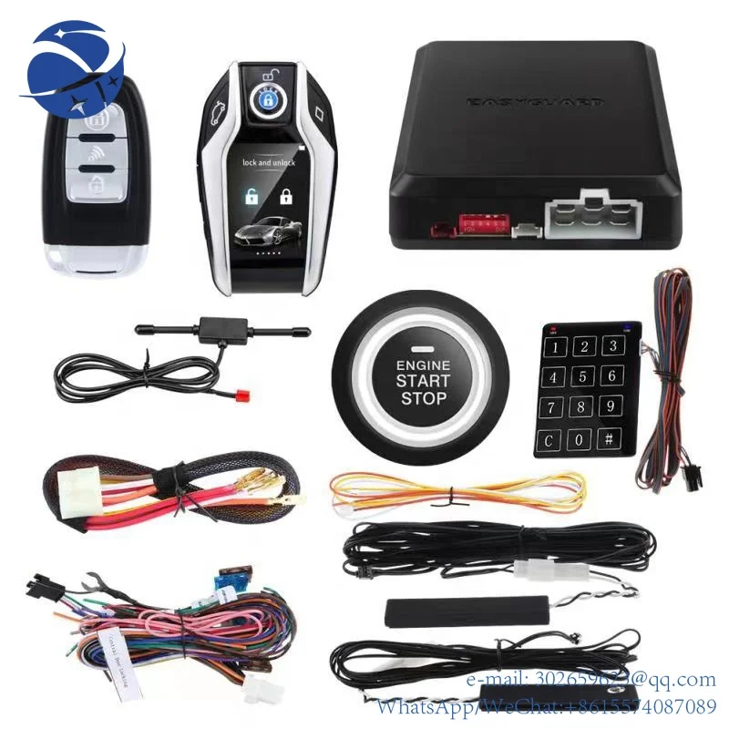 

yyhc car alarm system 2 way remoter button lcd smart key PKE auto lock & unlock remote starter push start stop engine