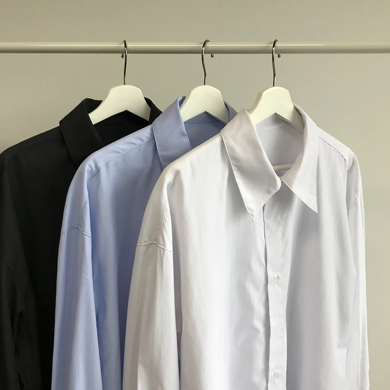 

MRCYC Long Sleeved Korean Style Casual White Shirt