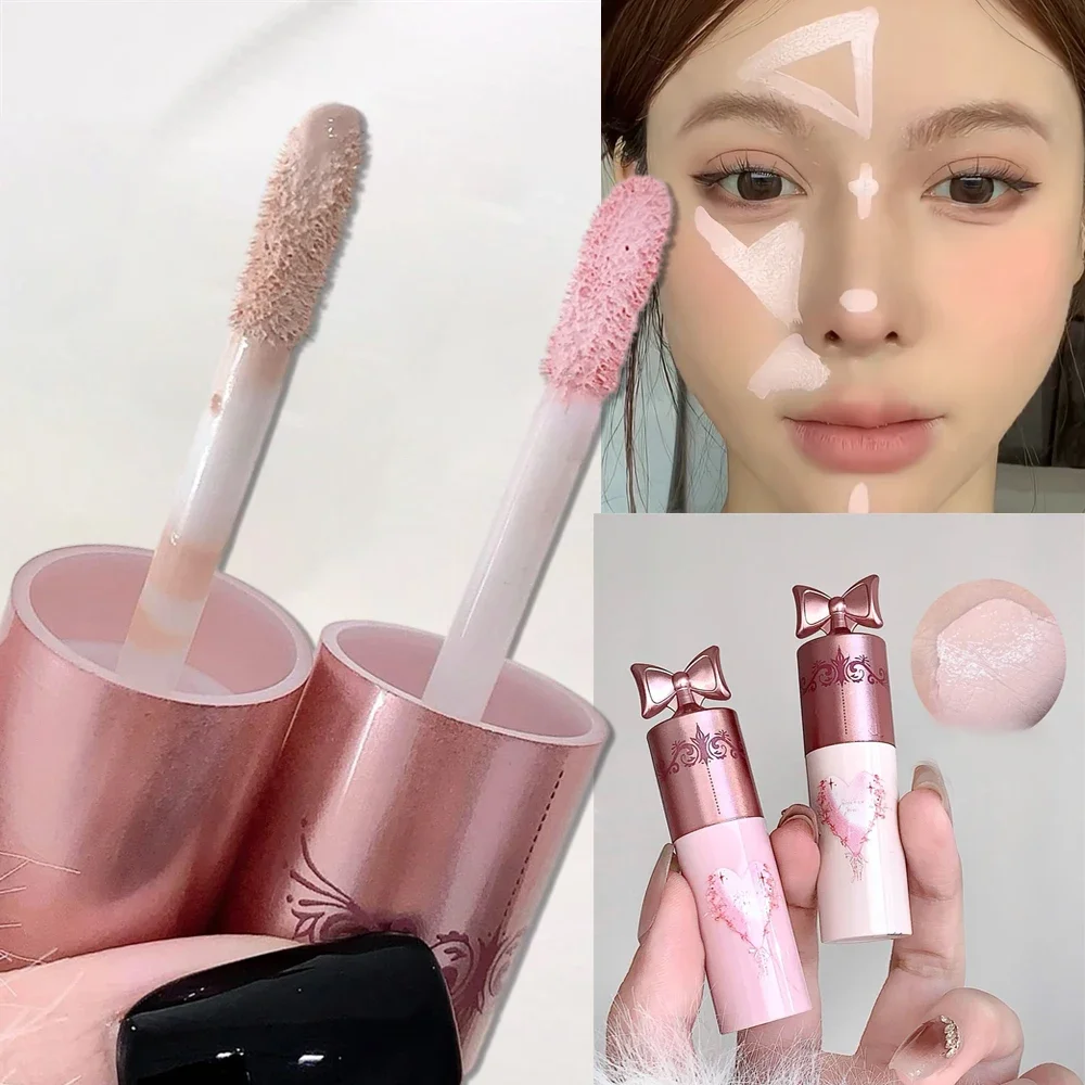 Liquid Concealer Fairy Pink Liquid Brighten Concealer Stick Face Repair Liquid Highgloss Matte Natural Lasting Cover Acne Spot Dark Circle Makeup
