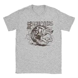 Vintage Bull Shifter Men's Cotton Graphic T - Shirt - Short Sleeve O - Neck Summer Tee - S (GRAY)