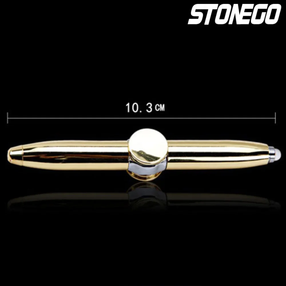 STONEGO Relieve Stress Spinner Pen Gyroscope Decompression Light Ball Pen Shape Finger Gyro Writing Multifunction Pen