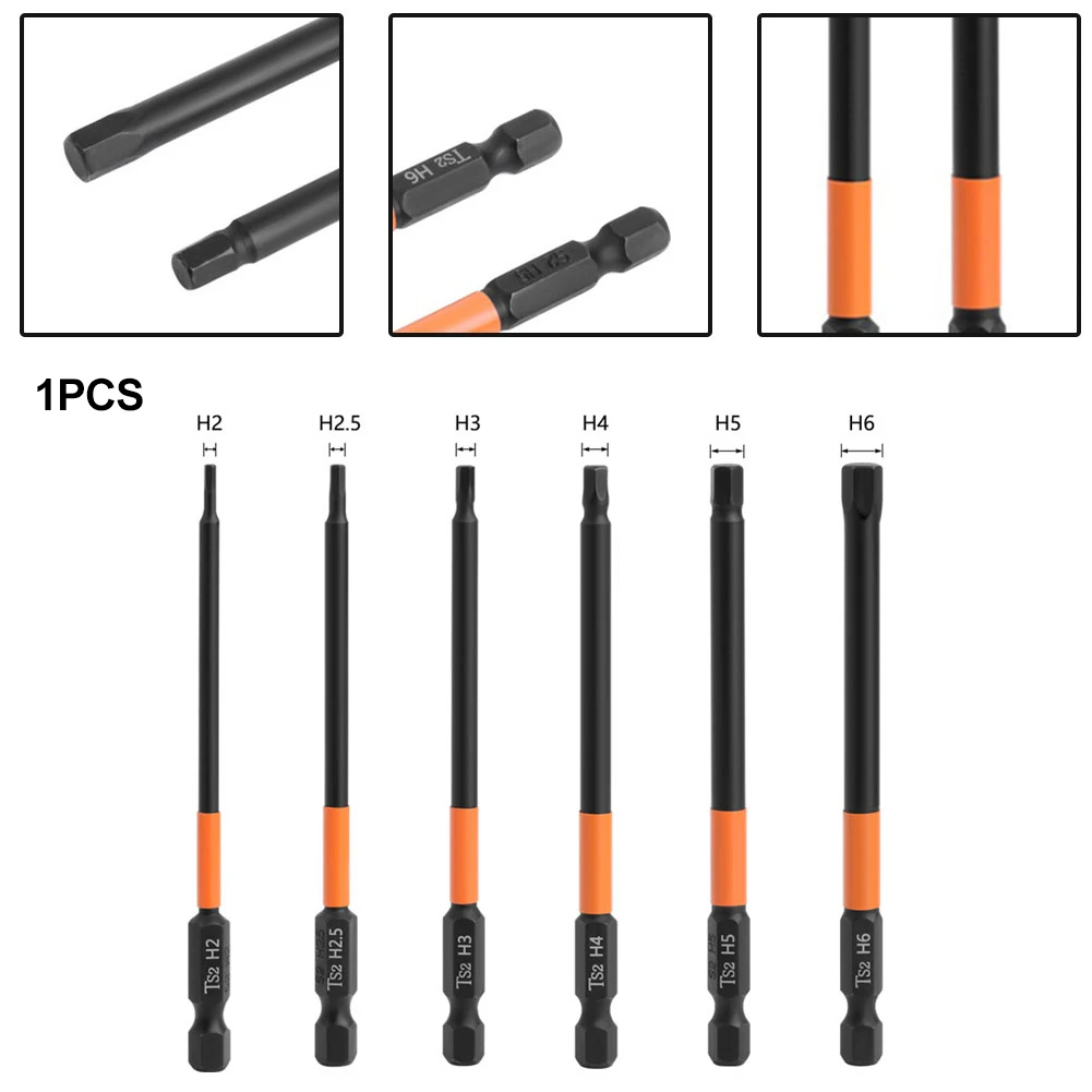 

1PC Hex Head Electric Wrench Drill Bits Metric Electric Screwdriver Bit 1/4" Hex Shank 100mm For Drills Impact Wrench Hand Tool