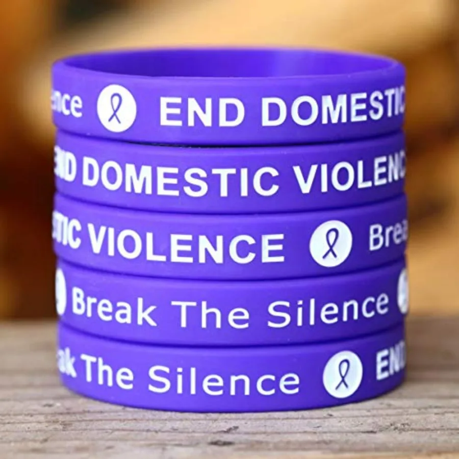 100 End Domestic Violence Wristband Bracelets