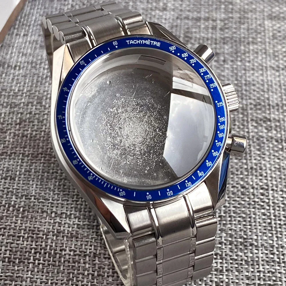 40mm Stainless Steel Chronograph Watch Case for Men - SPEED MASTER Style