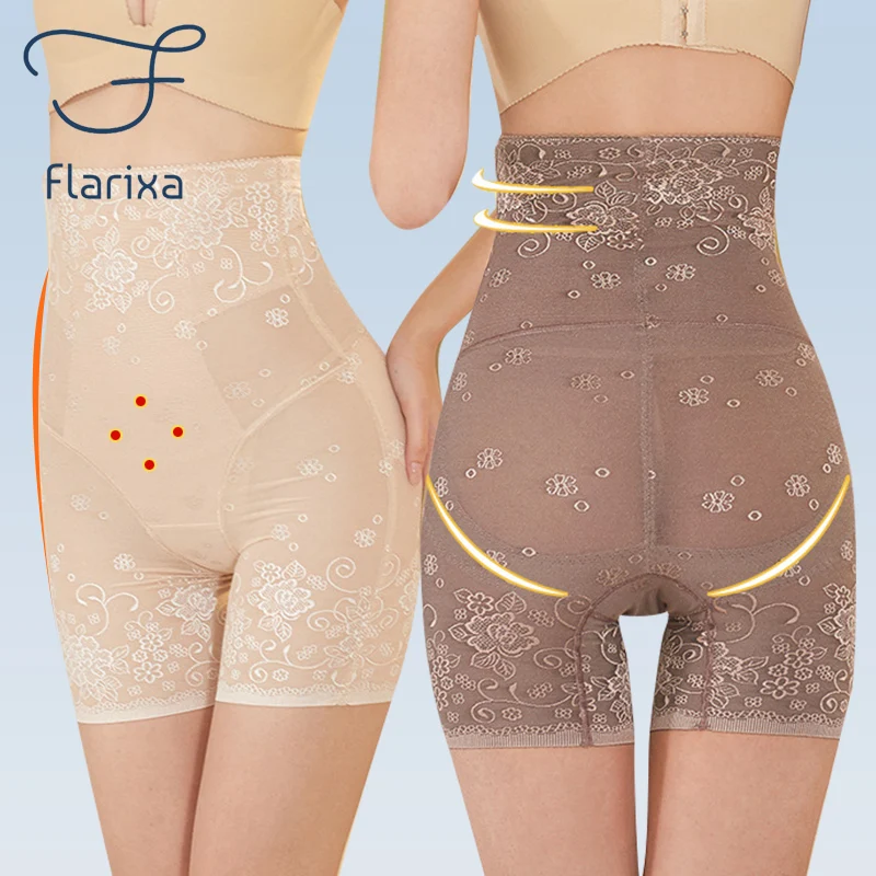 

Трусы Flarixa женские с завышенной талией, корректирующие плоские штаны для похудения, нижнее белье, шорты-боксеры под юбку