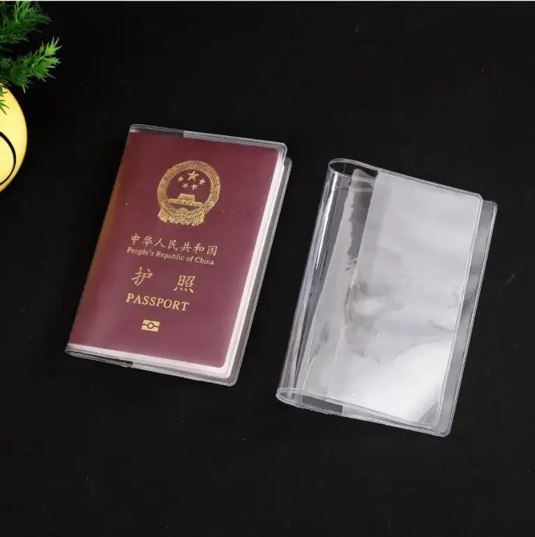 Transparent PVC Women Men Travel Passport Cover Bag Waterproof Protective Sleeve with ID credit Card Holder Bags passport cover