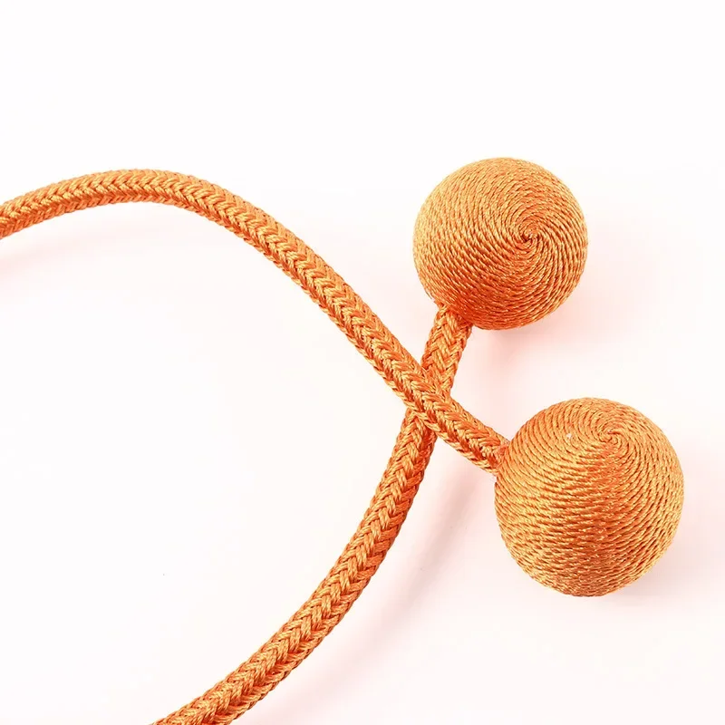 Magnetic Ball Curtain Tiebacks Strong Hold Easy Install Rope Holdbacks with Decorative Buckle Clips Universal Fit