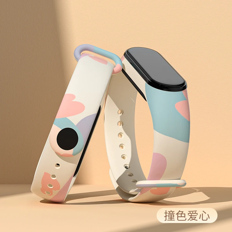 รูปสินค้า สายนาฬิกา15มม. สำหรับ Xiaomi Mi band 7 6 5 4 3สายรัดข้อมือซิลิโคนสายรัดข้อมือ miband 3 4 band6 band7 smartwatch accesso
