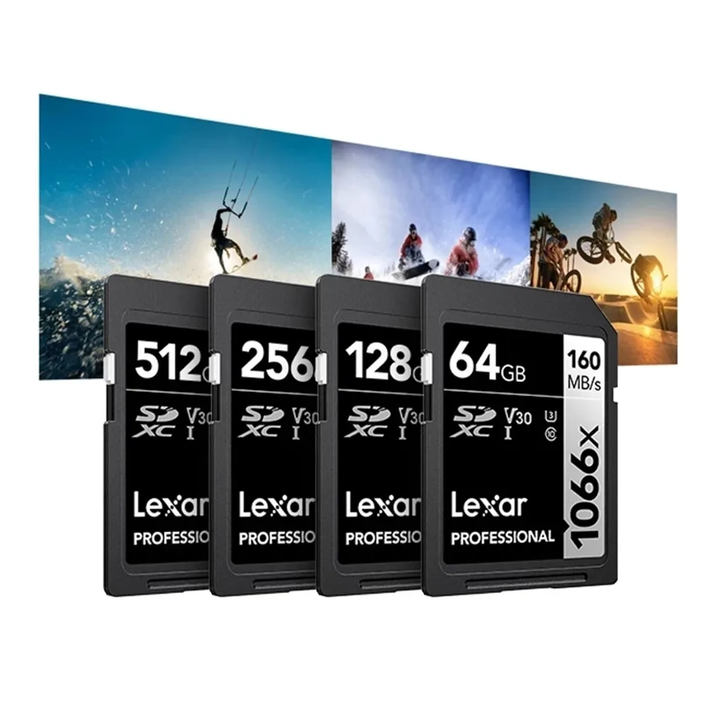 Lexar 3D 4K  ī޶  SD ī, SDXC UHS-I U3 V30 ÷ ޸ ī, 1066X, ִ 160 MB/s, 64GB, 128GB, 256GB