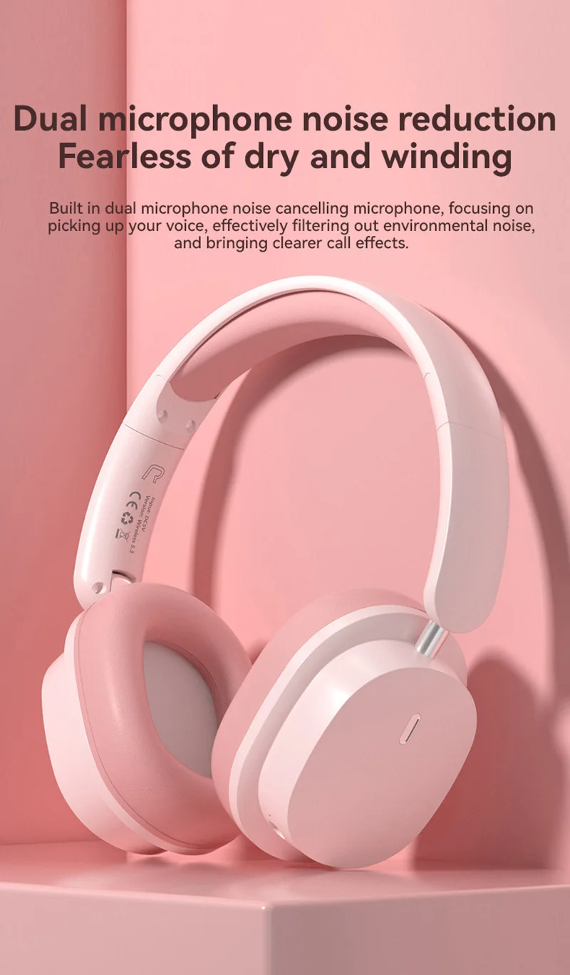 2026 New Foldable Headset Wireless Bluetooth Earbuds Head Mounted Noise Cancelling Earphones Sports with Mic Music Headphones