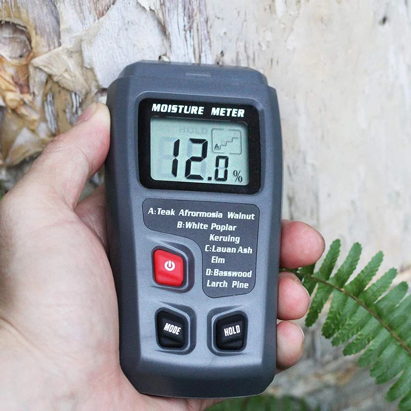 Digital Wood Moisture Meter EMT01 Professional 0~99.9% Timber Hygrometer Portable Tool LCD Display Timber Damp Detector Wood Moisture Meter