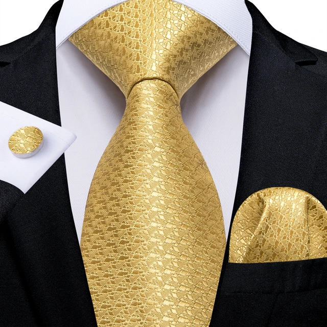 Ensemble Cravate Soie + Mouchoir + Boutons De Manchette - Rayures & Carreaux - Cadeau Homme Mariage Bureau