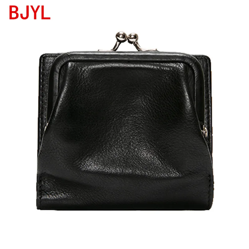 

2021 new mini purse women's short wallet black delicate sheepskin multi-card coin purse vertical women small leather wallets