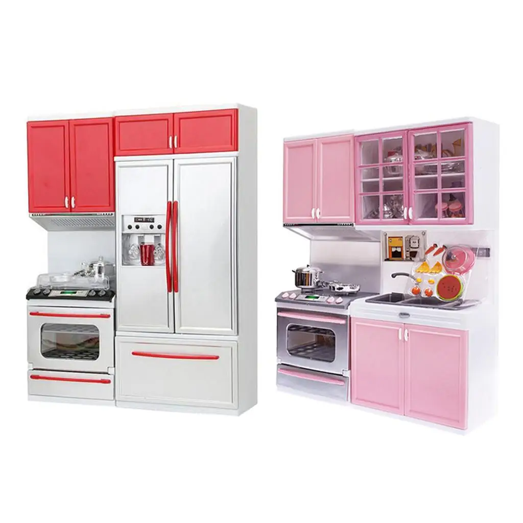 toy Fully Equipped Pretend Play Kitchen Set with Sink, Stove, Cabinet Accessories Set for Boys Girls 3