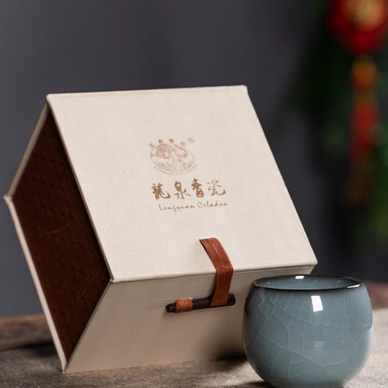 Longquan Celadon Master Cup Personal Single Ice Crack Kung Fu Tea Ceramic Household Brewing Bowl