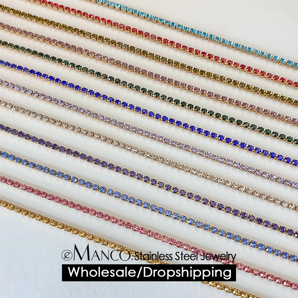 EManco – collier en cristal pour femmes, en acier inoxydable de haute qualité, accessoires de mariée, cadeaux, vente en gros