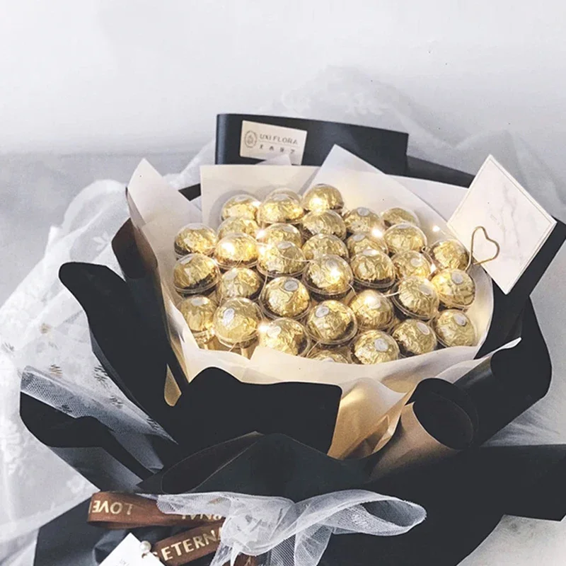 50Pcs Clear Chocolate Box Truffle Liner Flower Candy Box Bouquet Chocolate Ball Holder Case Valentines Day Gift Box Party Decor