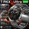 2025 New Military T-Rex 3 Ultra 1000mAh Battery Smart Watch 5ATM Waterproof Flashlight Heart Rate Sports tracker Smartwatch Men