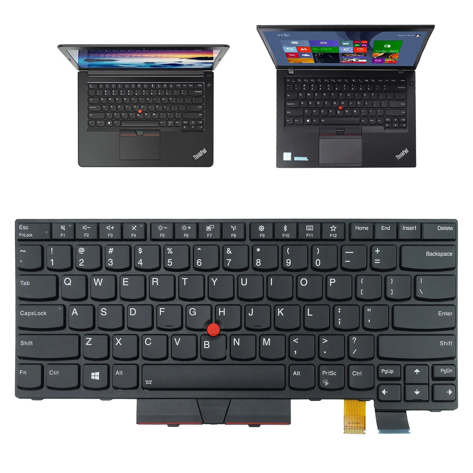 Português, Teclado de substituição para computador portátil, for Lenovo ThinkPad T470 T480 A475 A485 01HX459 01AX364 SN20P41641