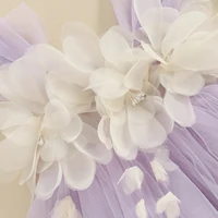 Toddler Baby Girls Tulle Romper Skirts Cute Summer Jumpsuits Dress Children Sleeveless 3D Flower Decor Bodysuits Outerwear 3