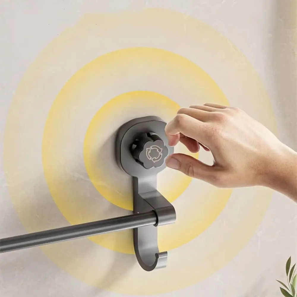 Powerful Suction Suction Cup Towel Holder Wall-mounted Double Hook Bathroom Towel Rod Space Saving Punching-Free