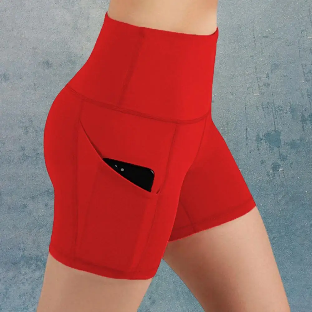 

Stylish Short Pants Fine Sewing Lounge Shorts Wide Waistband Women High Waist Hip Lifting Gym Shorts Push Up