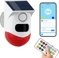 Solar - Powered Wireless Motion Detector and Alarm for Enhanced Home Security (Model A)