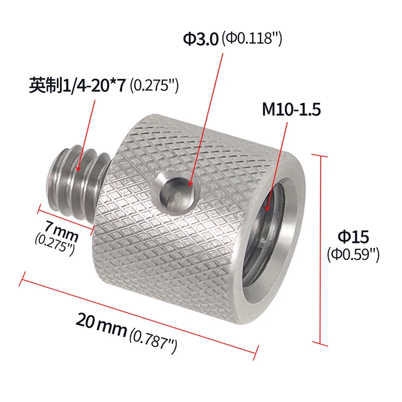 1x Reinforced Camera Conversion Screw Adapter 1/4 to 3/8 M4 M5 M6 M8 M10 Male Fe