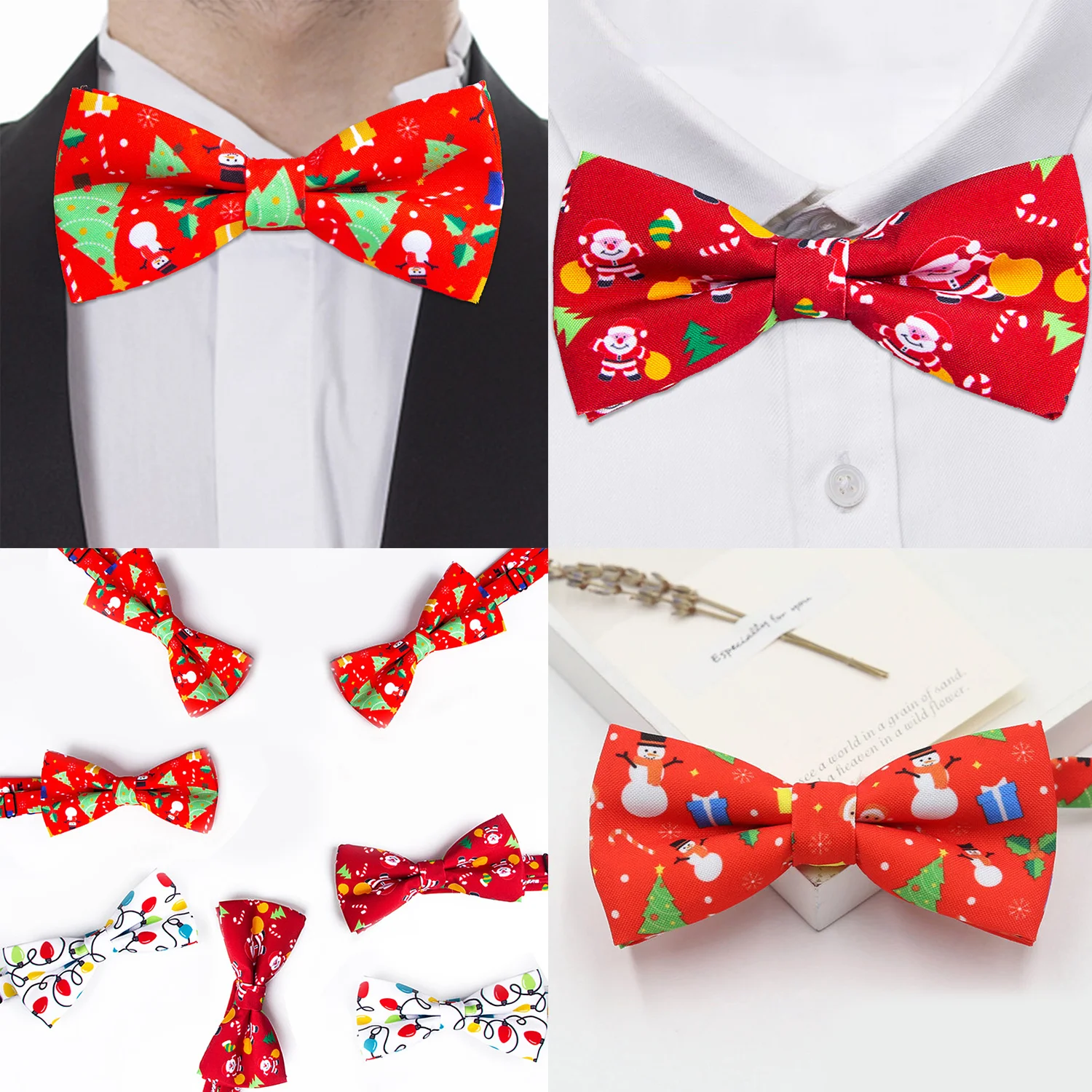 

Новый рождественский галстук-бабочка, повседневные рубашки, галстуки-бабочки для мужчин и женщин, галстук-бабочка для взрослых, жаккардовые галстуки-бабочки, галстуки-бабочки для подарка