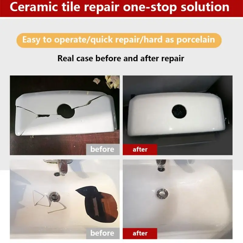 100g Ceramic Paste Floor Tile Adhesive Tile Repair Agent Tub Tile And  Shower Repair Kit Porcelain Repair Kit For Crack Chip 2pcs - Bathroom  Furniture Sets - AliExpress