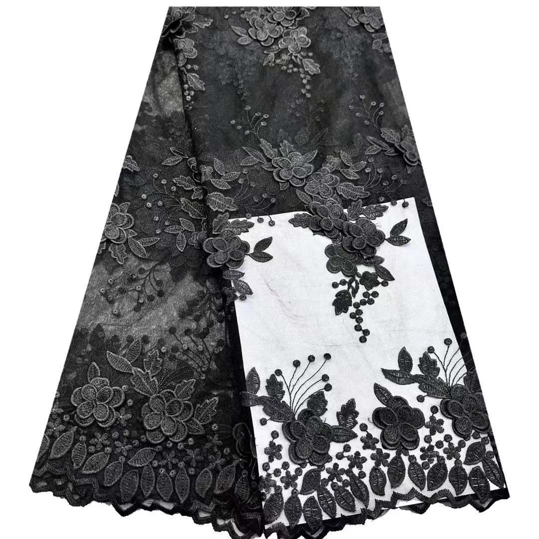 Großhandel 5yards Neueste Zarte Gestickte Österreich Spitze Sehr Weiche Tüll Stoff Für Party Abendkleid NN_2598 – Detail 14
