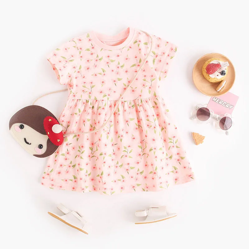 Pink Floral Girls Summer Dress
