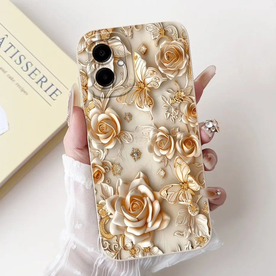 Beautiful Floral Phone Case - Soft Silicone Shockproof Cover with Bumpers