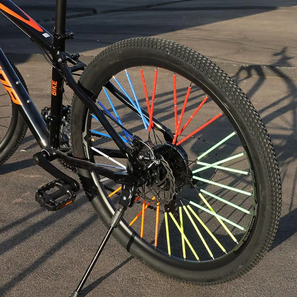 12Pcs Bicycle Spoke Skins Wraps Night Riding Road Mountain Bike Colorful Wheel Decoration Reflectors bicycle acesssories