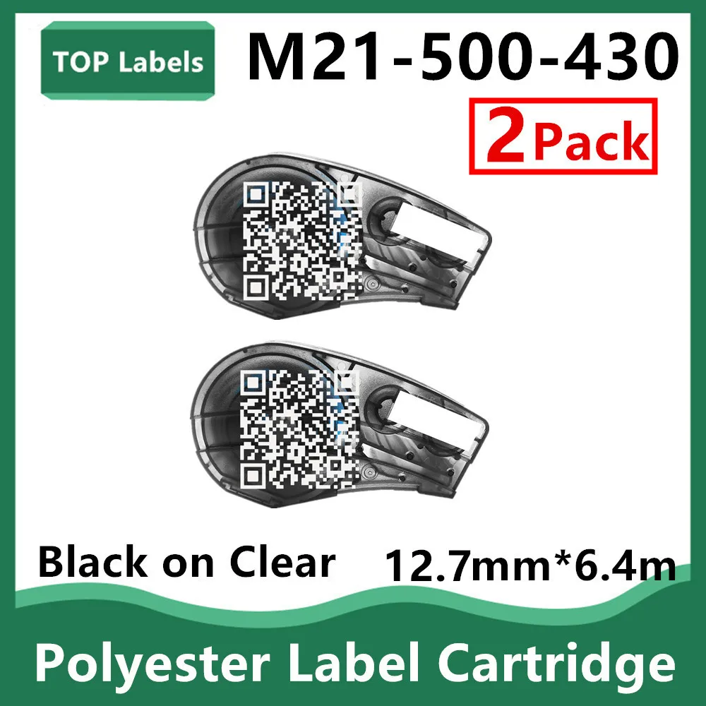 

1~2PK Replacement M21-500-430 12.7mm High performance clear polyester label with glossy finish and permanent acrylic adhesive